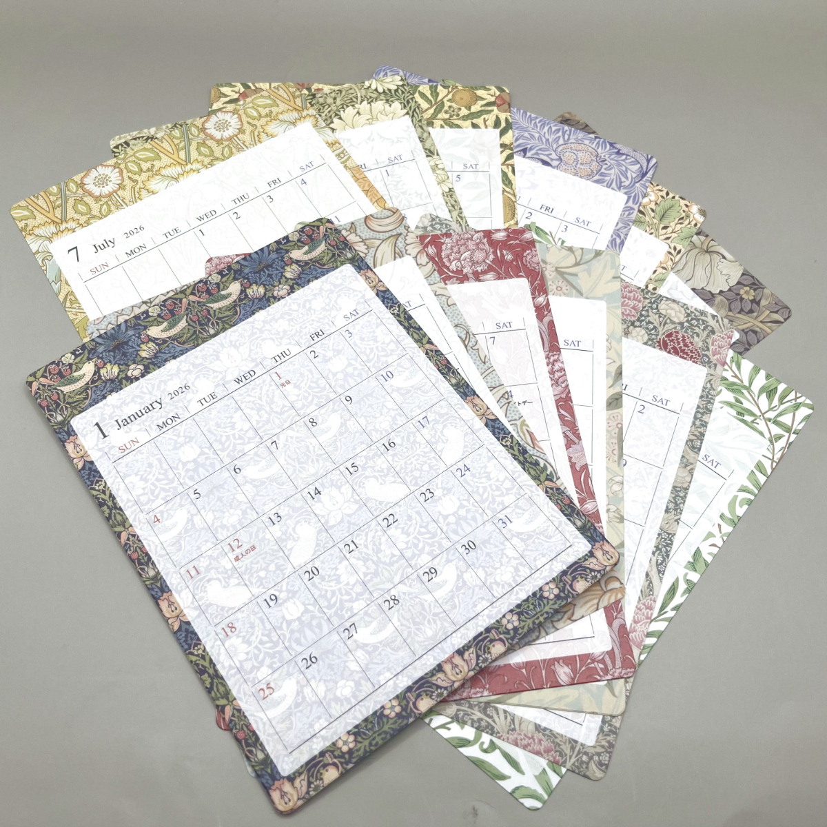 セリア ウィリアムモリス シール カレンダー 2026