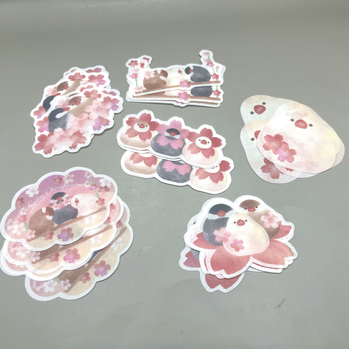 2026春 キャンドゥ 桜 文鳥 フレークシール マスキング